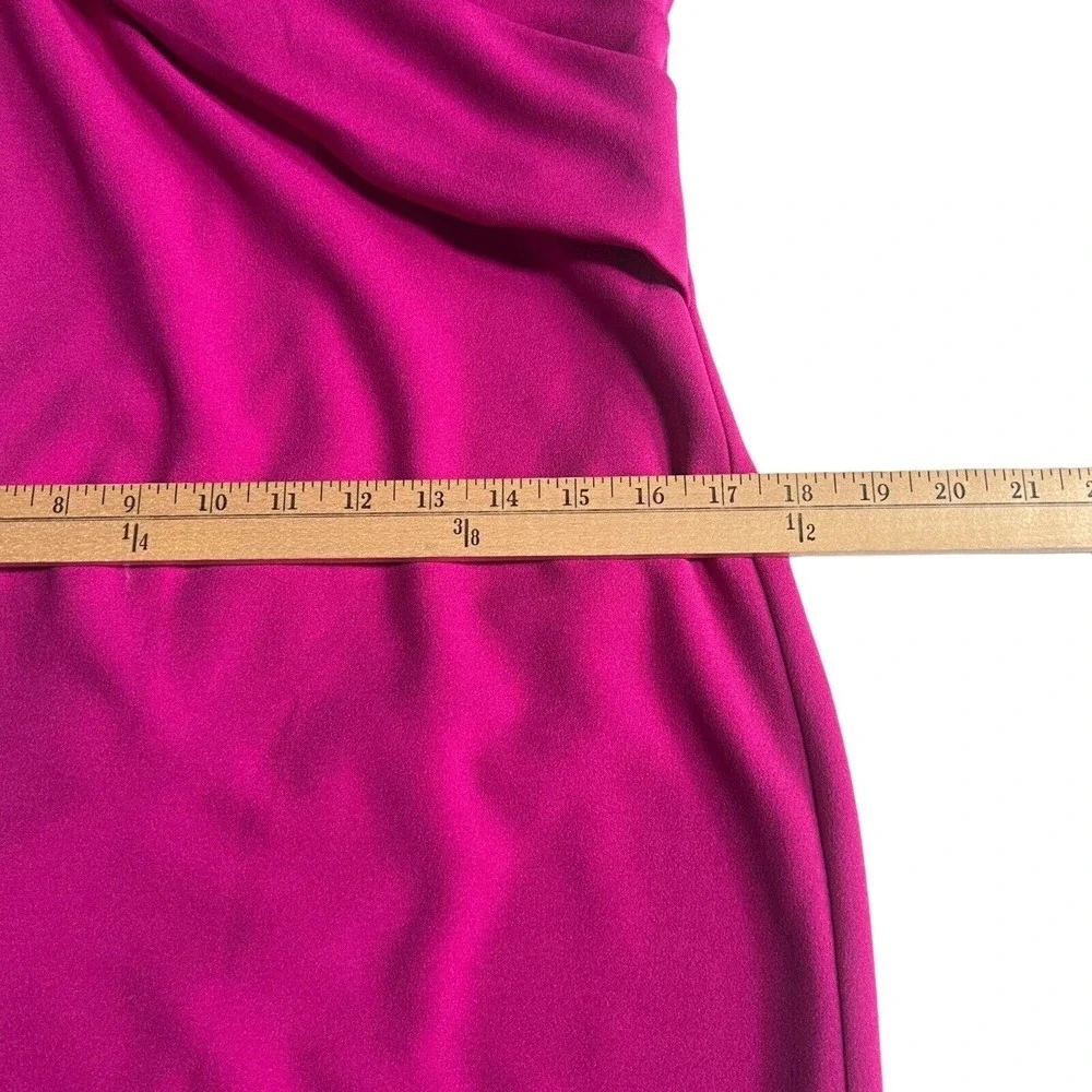 Badgley Mischka Hot Pink One-Shoulder Mini Dress